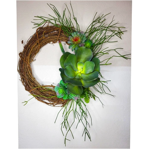 An Array of Wreaths, LLC Everlasting Succulent Wreath; spring wreath; summer wreath; everyday wreath