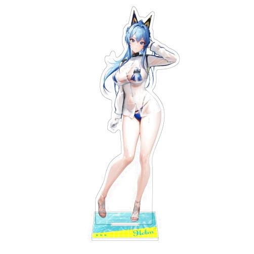 Algernon Products NIKKE Acrylic Stand -Summer- Helm, Approx. W 1.7 - 2.6 x H 5.2 inches (44 - 65 x 133 mm), Acrylic