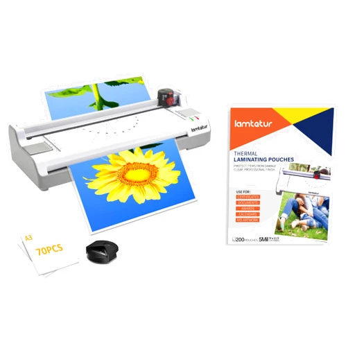 Lamtetur 11X17 Thermal&Cold Laminator Machine with 270pcs 5Mil Laminating Pouches use for Office/Home/Teacher/Classroom,Built-in Paper Trimmer,Couner Rounder.