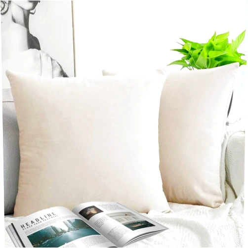 Hiearcool Home 2-Pack Ultra-Soft Navy Blue Velvet Decorative Throw Pillow Covers, 18 x 18 Inches, for Couch, Chair, Sofa, Bedroom, Car - Solid Color Square Design