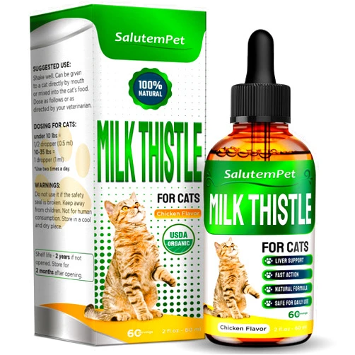 SalutemPet Milk Thistle for Cats | Cat UTI | Liver Support for Cats | Cat Milk Thistle | Feline UTI | Cat Cough | Milk Thistle Cats | Cat Urinary Tract | 2 Oz