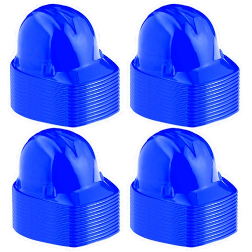 Sumind 48 Packs Construction Party Hats Kids Plastic Worker Helmet Bulk Toy for 3-8 Years Children Dress up Party Supplies(Blue)