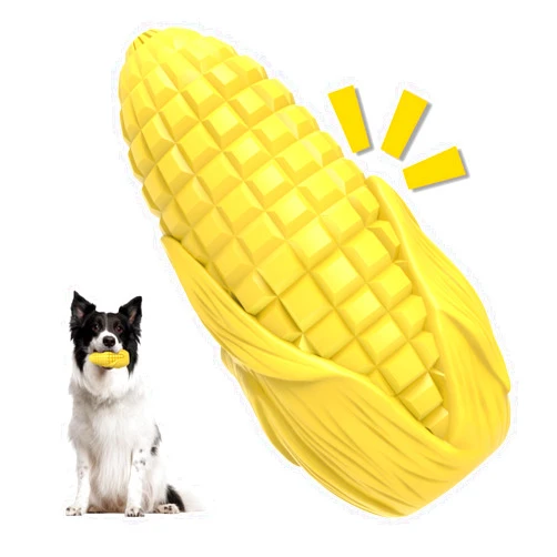 HICC PULE Indestructible Dog Toy for Aggressive Chewers, Squeaky Tough Dog Chew Toys with Bacon Flavor, Durable Dog Teeth Cleaning Toy for Medium Large Breeds, Keep Dog Busy (Yellow)