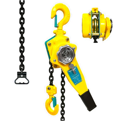 KITUYOTO Level Chain Hoist 1650LBs 10FT - 3/4 Ton Manual Ratchet Block Chain Puller, Alloy Steel G80 Chain Come Along Tool with Auto Chain Leading & 360°Rotation Hook,for Open-Air,Garages, Building, Warehouse