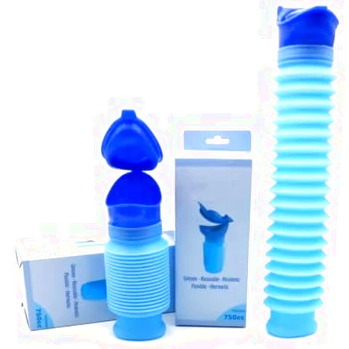 Generic Adjustable Emergency Urinal 750ml, Portable Toilet for Car, Portable Mini Outdoor Camping Travel Shrinkable Personal Mobile Toilet Potty Pee Bottle for Kids or Adult