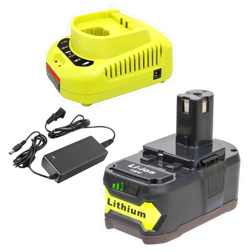 Chgdkjy 5.0Ah 18V Battery and Charger Combo Replacement for Ryobi 18V Battery P102 P103 P104 P105 P107 P108 P109 P122 Cordless Tools Battery and P118B Charger