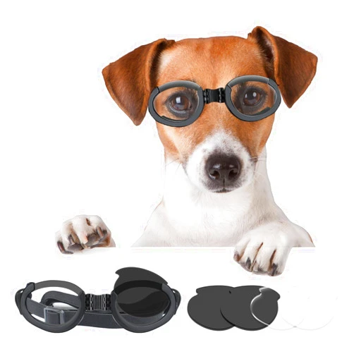 Billionchains Dog Goggles with Replaceable Lens Eye Protection Dog Sunglasses for Medium to Large Breed for Outdoor Riding/Driving/Walking/Surgery Recovery