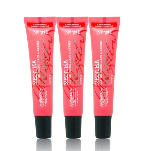 C. O. Bigelow C.O. Bigelow Cinnamint Mentha Lip Shine Lip Balm Trio, Lip Gloss & Balm Tubes, 3 Pack, 0.5 oz / 14g each