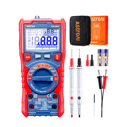 AstroAI Digital Multimeter Tester TRMS 20000 Counts with Higher Resolution Auto-Ranging Voltmeter; Accurately Measures Voltage Current Resistance Diodes Continuity Duty-Cycle Capacitance Temperature