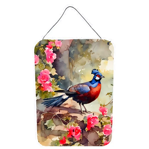 Caroline's Treasures Pheasant Wall or Door Hanging Prints Aluminum Metal Sign Kitchen Wall Bar Bathroom Plaque Home Decor Front Door Plaque, 12x16, Multicolor