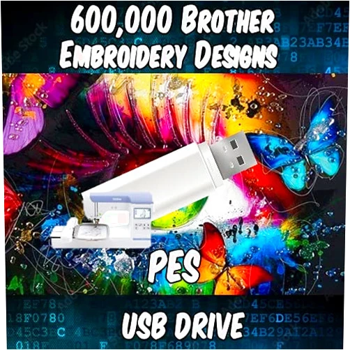 DoubleGEmbroidery 600,000 Embroidery Machine Patterns Designs Brother PES on USB