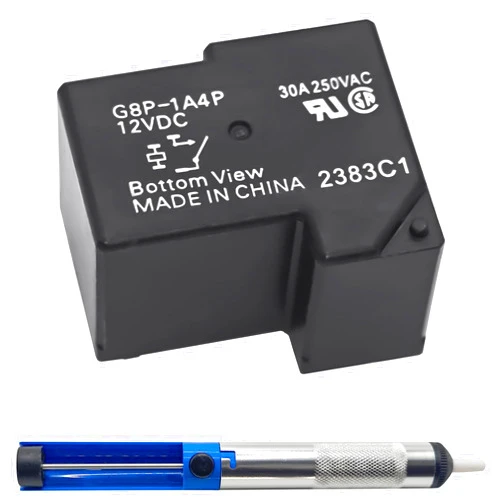 Formiden G8P-1A4P-12VDC 30A 250VAC Fully-Sealed PCB Relay Kit with Soldering Sucker Pump - Perfect for PC Board or Panel-Mounted Applications, Solves F01 Code Problem of Dryer