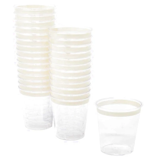 Just Artifacts 1oz Plastic Shot Glasses (120pcs, Ivory Rim)
