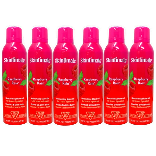Skintimate Signature Scents Raspberry Rain Shave Gel, 7-Ounces Cans (Pack of 6)