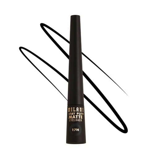 Milani Stay Put Matte 17HR Liquid Eyeliner - Black Matte (0.09 Fl. Oz.) Vegan, Cruelty-Free Liquid Eyeliner - Line & Define Eyes with High Pigment Shades for Long-Lasting Wear