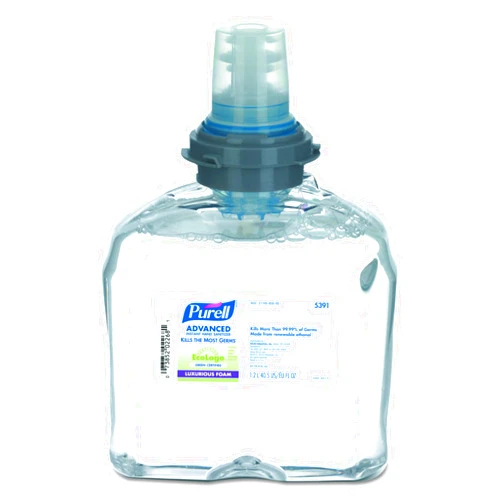 Purell 539102CT TFX Green Certified Instant Hand Sanitizer Foam Refill, 1200mL, Clear (Pack of 2)