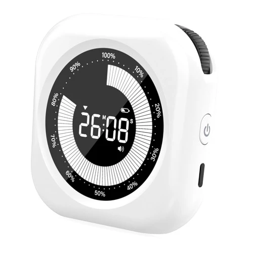 PERSUPER Visual Timer for Kids, 10 Hours Countdown/Up, with Rechargeable, 3 Brightness Display, 3 Volume Levels and Magnetic, Homeschool Study Tool, Large Digital Timers for Classroom, Kitchen（White）