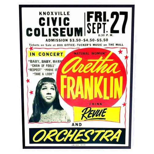 YELLOWBIRD ART & DESIGN Aretha Franklin Poster - Soul Music - African American Wall Art - Black History - Black Culture - Famous African American Women Wall Decor - Afro Music - Vintage Concert Posters - Afro Art