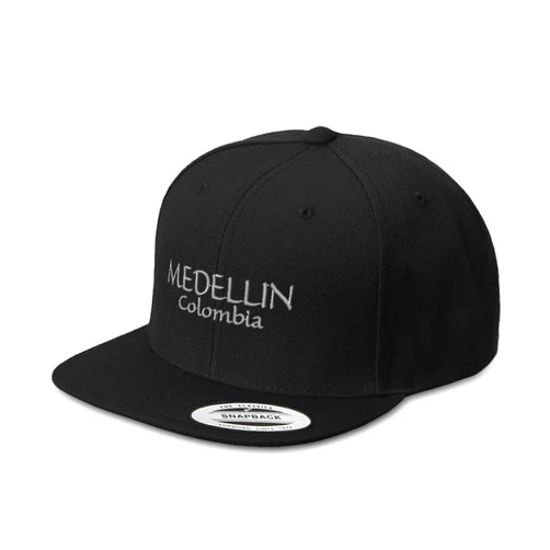 Speedy Pros Snapback Hats for Men & Women Medellin Colombia Embroidery Acrylic Flat Bill Baseball Cap Black Design Only