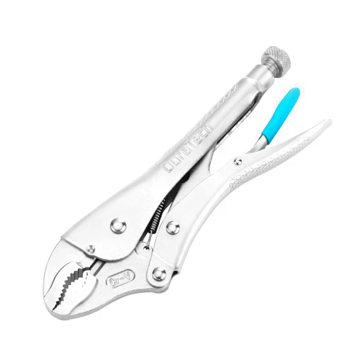 DURATECH 10-Inch Locking Pliers, Premium Cr-V Construction, Curved Jaw Locking Pliers with Wire Cutter, Fit for Clamping Twisting Welding