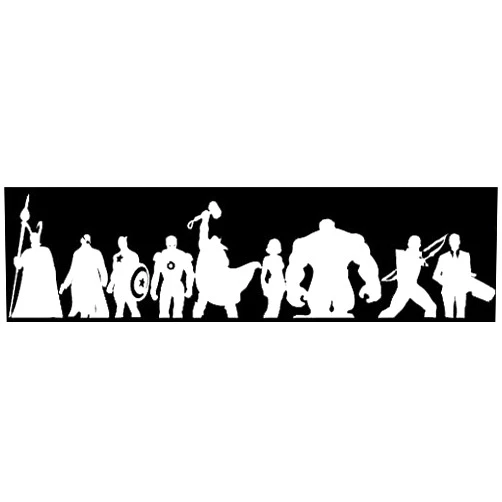 LLI Avengers Gang | Decal Vinyl Sticker | Cars Trucks Vans Walls Laptop | White |7.5 x 2 in | LLI917