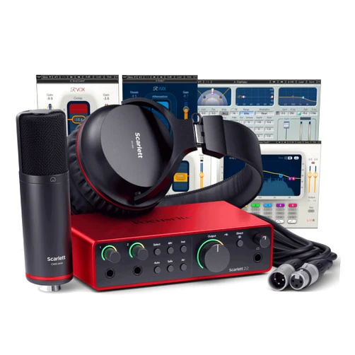 AudioDeluxe Focusrite Scarlett 2i2 Studio (4th Gen) USB Audio Interface and Waves Musicians 2 Bundle