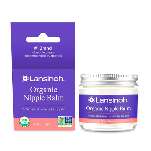 Lansinoh Organic Nipple Butter, Nipple Cream Safe for Breastfeeding Baby, Postpartum Essentials for Mom, 2 Ounces