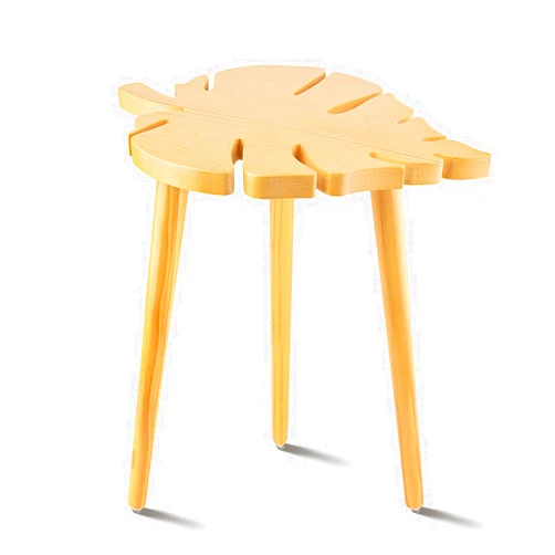 IKEPAHOK Plant Stool Stand for Indoor Plant, Pine Wood Modern Monstera Leaves Pot Holder for Living Room, Decorative Wooden Corner Flower Table Display, Tall Tripod Planter Rack for Home Office Patio Bedroom