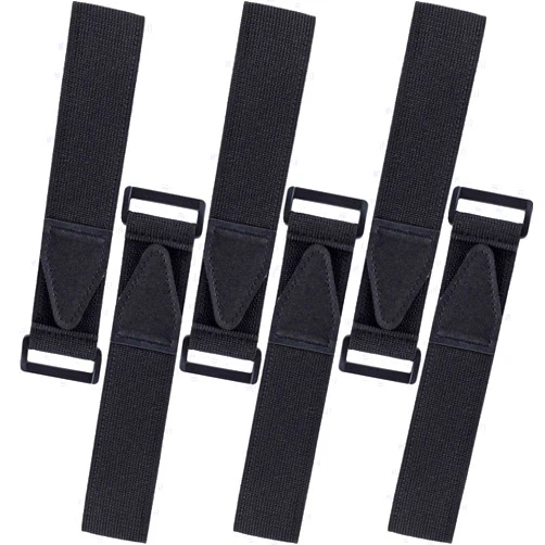 ORUNI 6 Pcs Bicycle Pant Leg Straps Adjustable Cycling Ankle Safety Band Multipurpose Black Elastic Magic Fastening Belt with Buckle for Riding Climbing Fishing Outdoor Sports (1.5”x13.8”)