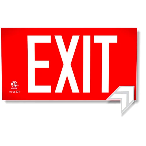 NightBright USA Photoluminescent Exit Sign Red - Aluminum - UL 924 Code Approved/IBC/NFPA 101 | NightBright USA Part Number ULR-050
