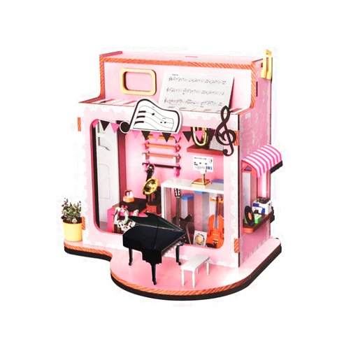 Insgen Miniature Building Kit DIY Piano House for Music Lovers, Adult Dollhouse Accessories, Easy Mini Bricks Building Set, Tiny Model Dream House