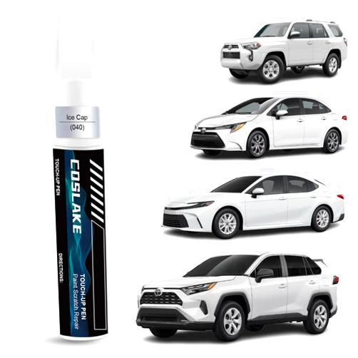 COSLAKE Car Touch Up Paint(Ice Cap(040(Include 2UE/2MQ))) for Toyota, Car Paint Scratch Repair Kit, Quick & Easy Solution to Repair, 2 in 1 Scratch Remover Pen with Color-Matched