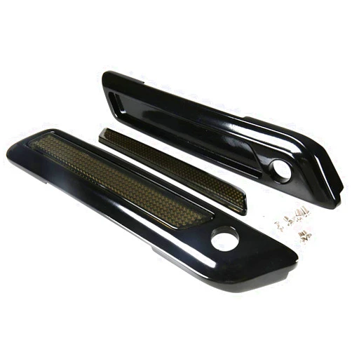 Rudyness Black Saddlebag Outer Lid Hinge Latch Covers For Harley Touring Electra Road Street Glide 2014-2023 (Black Smoke)