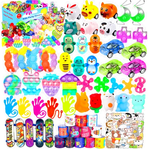 Maegawa 117 Pcs Party Favors for Kids 4-8, Birthday Gift Toys, Pop Fidget Toys, Treasure Box Toys, Carnival Prizes, School Classroom Rewards, Pinata Stuffers, Goodie Bags Filler for Boys Girls 8-12