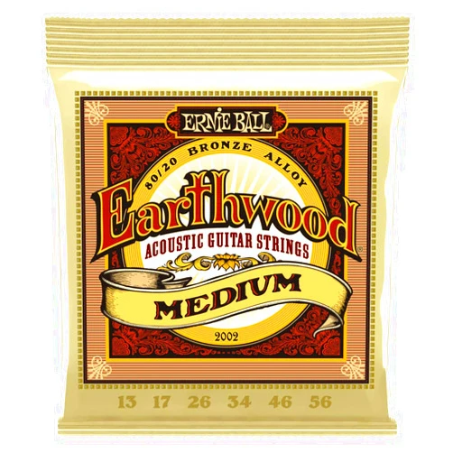 Ernie Ball Earthwood Medium 80/20 Bronze Acoustic Guitar Strings - 13-56 Gauge