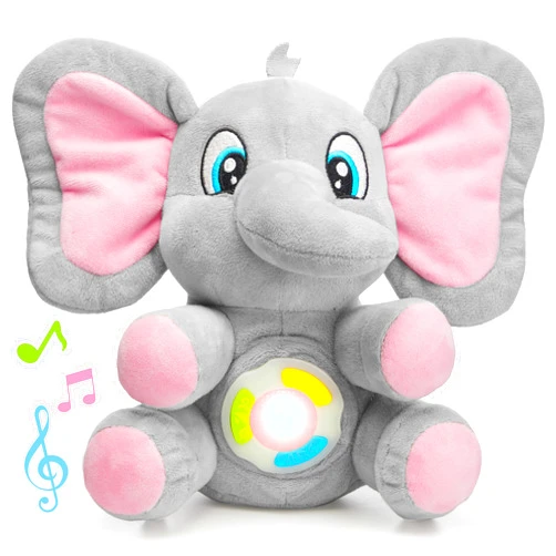 JOYIN Musical Elephant Plush Baby Toy, Stuffed Animal with Music & Light, Baby Musical Soft Plush Toys for Infant Babies, Christmas Birthday Gifts for Boys and Girls 6+ Months