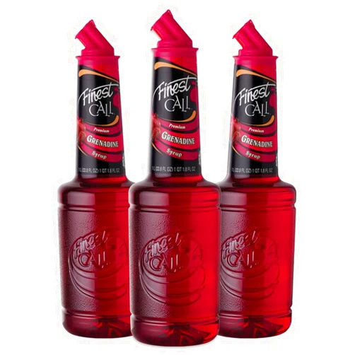 Finest Call Premium Grenadine Syrup Drink Mix, 1 Liter Bottle (33.8 Fl Oz), Pack of 3
