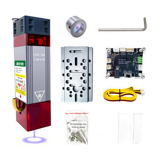 LASER TREE Laser Module with Air Assist, Laser Engraving Cutting Module for Wood, 10000mW(10W) Output, Built in FAC, Compressed Spot CNC Carving DIY Laser Master for Laser Cutter Laser Engraver Machine Class 4