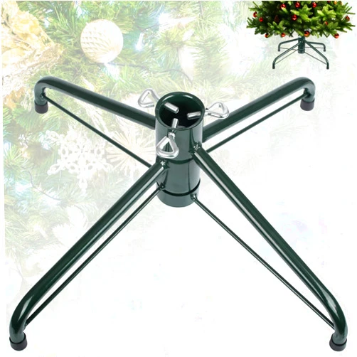 JSungo Folding Christmas Tree Stand, 16.3inch Replacement Christmas Tree Base for 4-6 Feet Artificial Tree, Metal Xmas Tree Holder Fits 0.5-1.37 Inch Tree Pole, DarkGreen