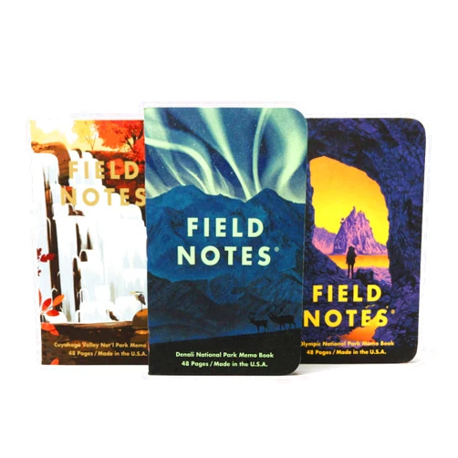 Field Notes: National Parks Series (Series E - Denali, Cuyahoga, Olympic) - Graph Paper Memo Book 3-Pack - 3.5 x 5.5 Inch