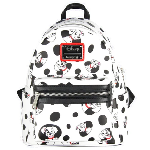 Loungefly Disney 101 Dalmatians Spots and Pups Lucky Penny Patch Allover Print Mini Backpack