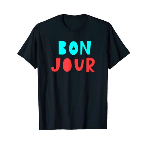 Bonjour french retro fashion gift apparel Bonjour Retro Style French T-Shirt