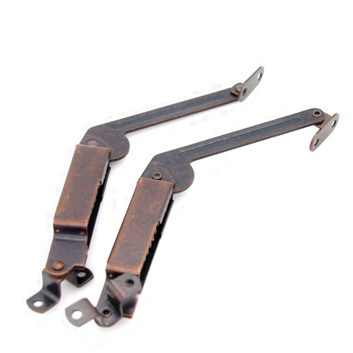 LXZ 1 Pair of Self-Balancing Lid Support Hinges, Left & Right, Dark Bronze Tone Hinge with Screws for Sofa, Box, Cabinet, Open Length 7.9-in (20 cm)