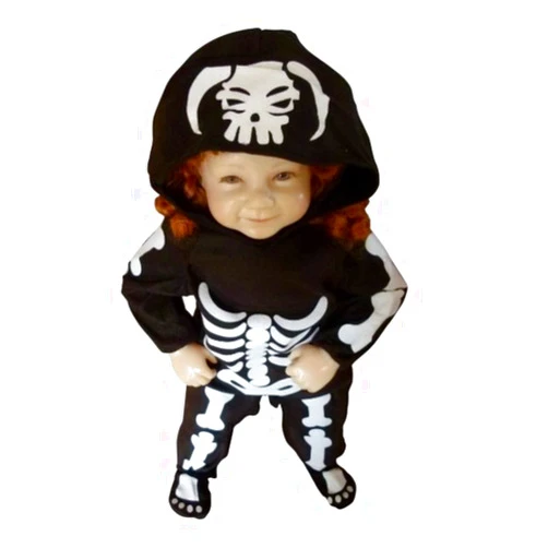 Fantasy World Skeleton halloween costume-s, for child-ren, kid-s, girl-s, boy-s, bone-s fancy dress-up, skeletal outfit-s, F70 Size: 5