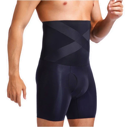 GRESTU Mens Shapewear Tummy Control Boxer Briefs Compression Shorts Slimming Body Shaper, High-waisted, Long-Legs