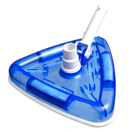 Uoark Pool Vacuum Head Bottom Brush, Triangular Weighted Transparent Swimming Pool Vacuum with Swivel Hose Connection and EZ Clip Handle,Bottom Brush.