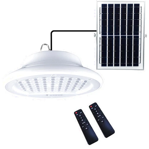 HULPPRE Solar Shed Light-Daytime or Night,96Leds Brighter White Solar Light Indoor&Outdoor with 2 Remotes,IP65 Barn/Chicken Coop/Workshop/Ceiling/Pendant Light for Patio,Garden,Yard,Gazebo
