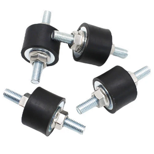 EASYEAH M8 Rubber Studs Shock Absorber Anti-Vibration Isolator Mounts Rubber Cylindrical Vibration Isolation Mount for Air Compressors Garage Motor Diesel Engines, 4 Pack M8 x 23 30x 20mm, 8pcs LockNuts