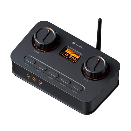 Fosi Audio K7 DAC Headphone Amp, Desktop USB C Digital to Analog Audio Converter for Workspace and Gaming PC PS5, Optical/Coaxial/Bluetooth aptX HD LL/Microphone Input, 3.5mm/4.4mm Balanced/RCA Output