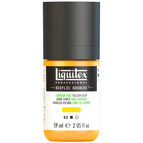Liquitex Professional Acrylic Gouache, 2-oz (59ml) Bottle, Cadmium-Free Yellow Deep